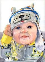 watercolor baby portrait