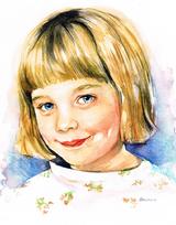 WAtercolor Portrait of a Young Girl Realistically Rendered
