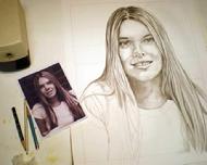 Young Woman's Pencil Portrait in Process